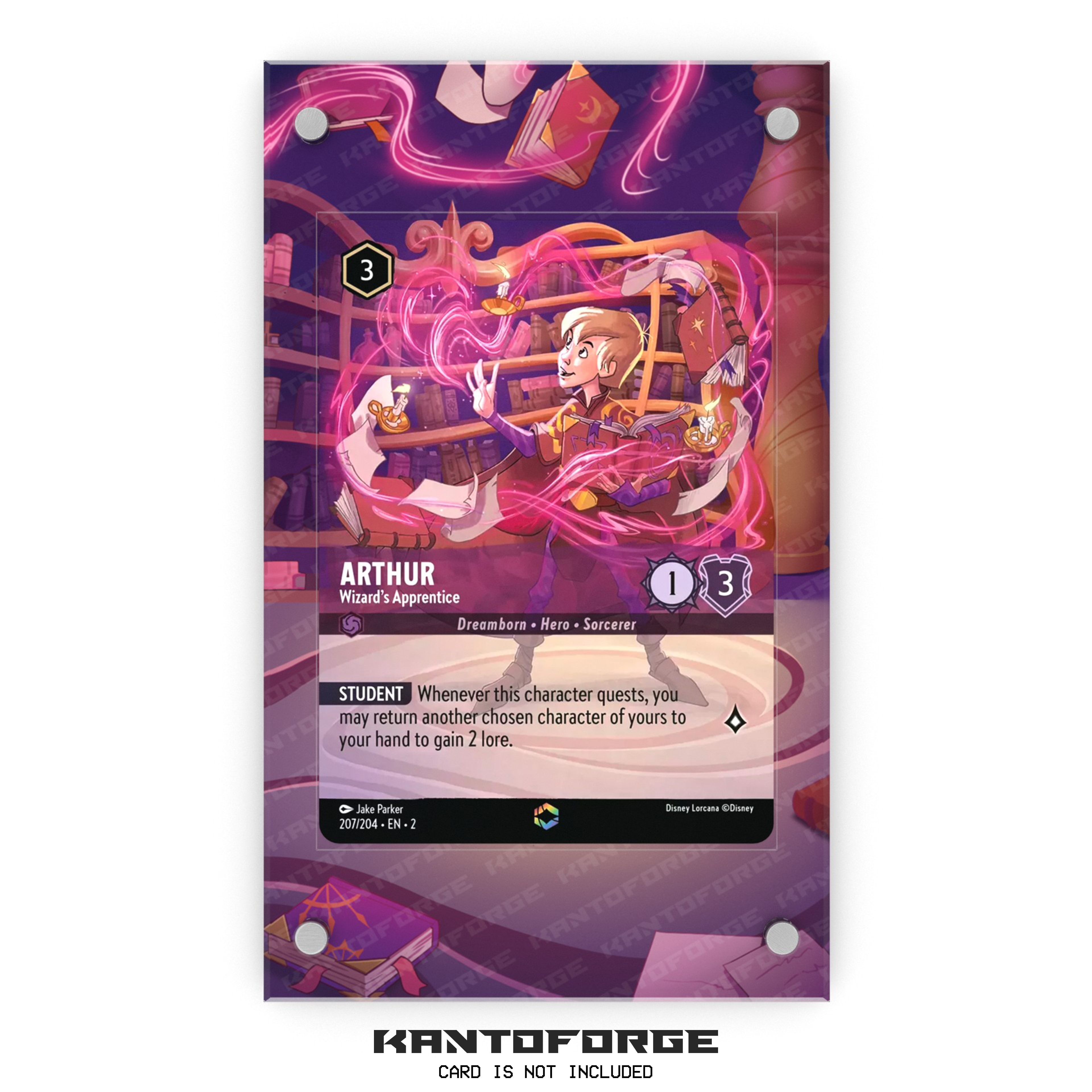 Arthur - Wizard's Apprentice (Enchanted) - Lorcana Extended Artwork Magnetic Display Case