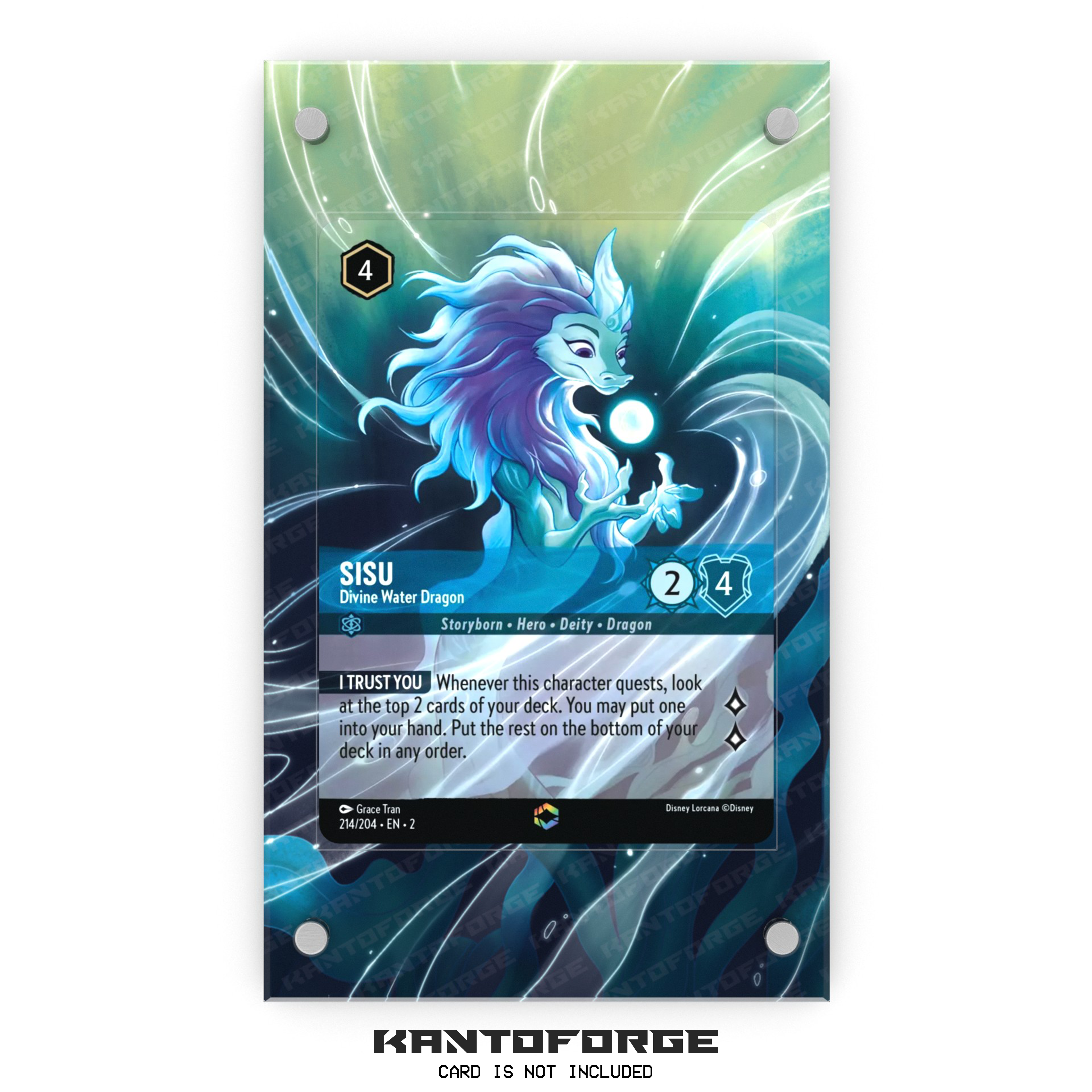 Sisu - Divine Water Dragon (Enchanted) - Lorcana Extended Artwork Magnetic Display Case