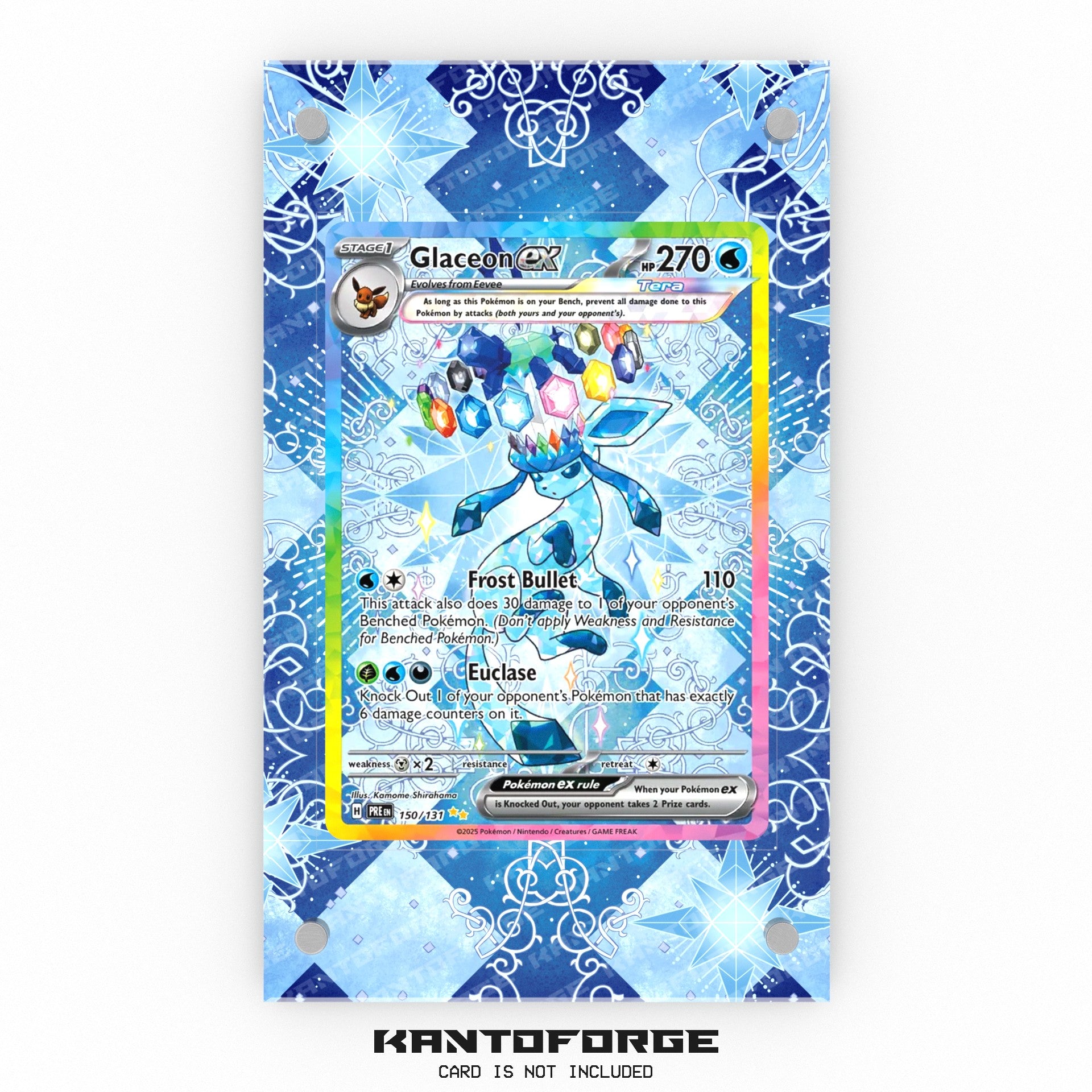 Glaceon ex 150/131 - Pokmon Extended Artwork Display Case KantoForge Glaceon ex 150/131 - Pokmon Extended Artwork Display Case KantoForge