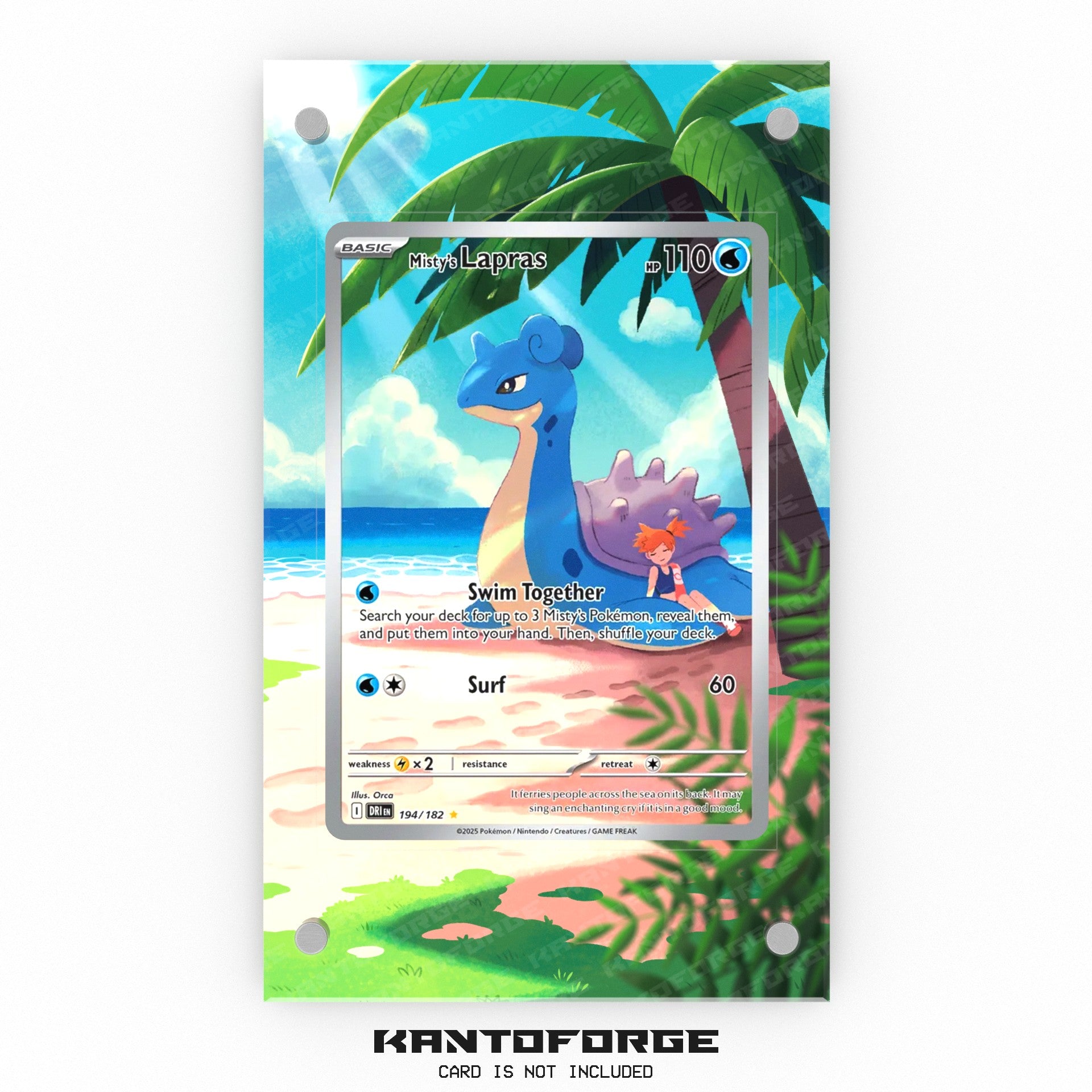 Misty's Lapras 194/182 - Pokmon Extended Artwork Display Case KantoForge Misty's Lapras 194/182 - Pokmon Extended Artwork Display Case KantoForge