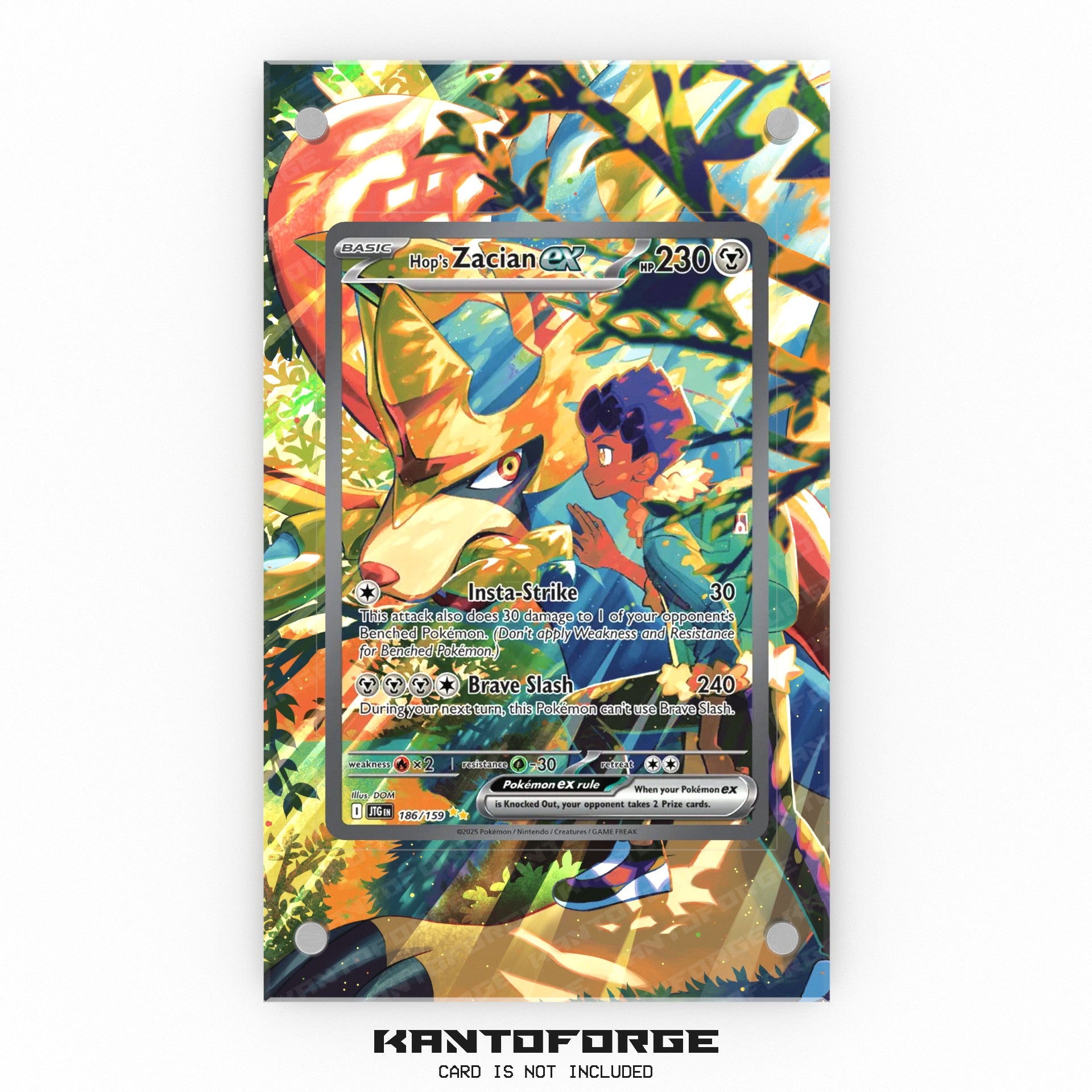 Hop's Zacian ex 186/159 - Pokmon Extended Artwork Display Case KantoForge Hop's Zacian ex 186/159 - Pokmon Extended Artwork Display Case KantoForge