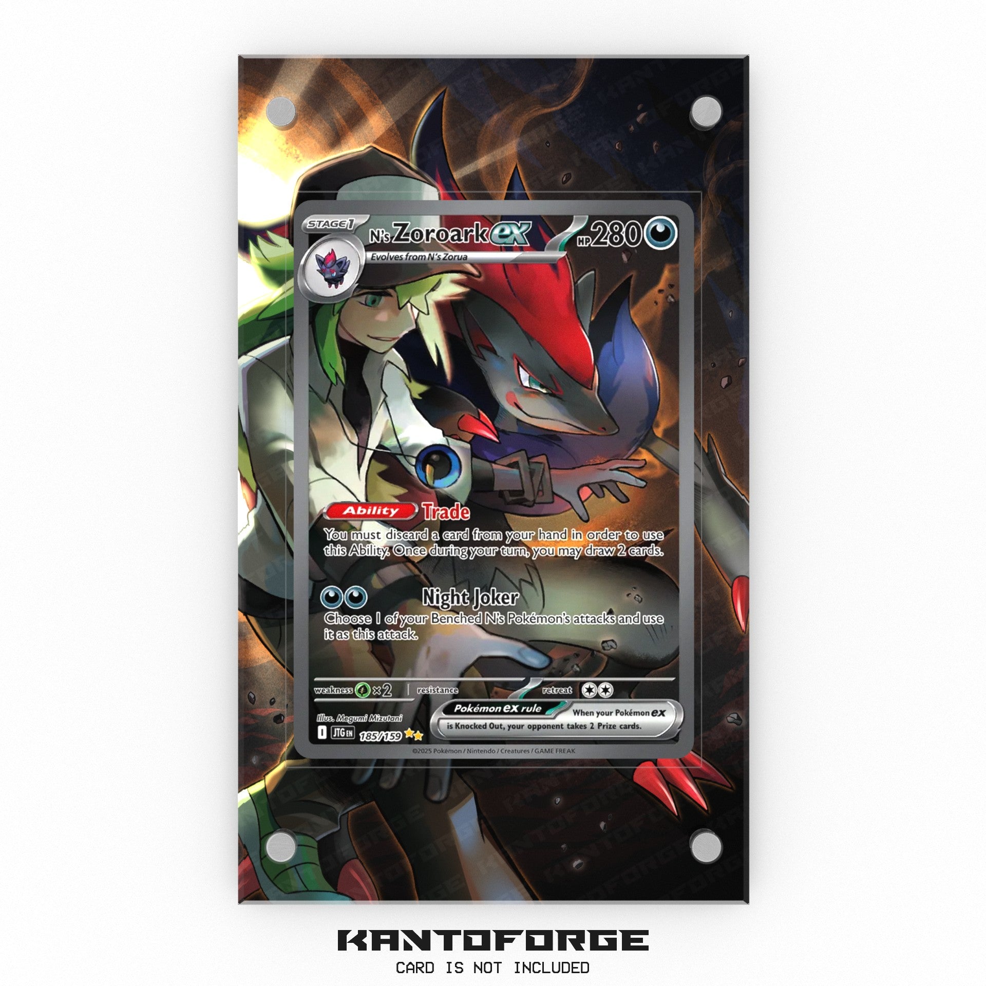 N's Zoroark ex 185/159 - Pokmon Extended Artwork Display Case KantoForge N's Zoroark ex 185/159 - Pokmon Extended Artwork Display Case KantoForge