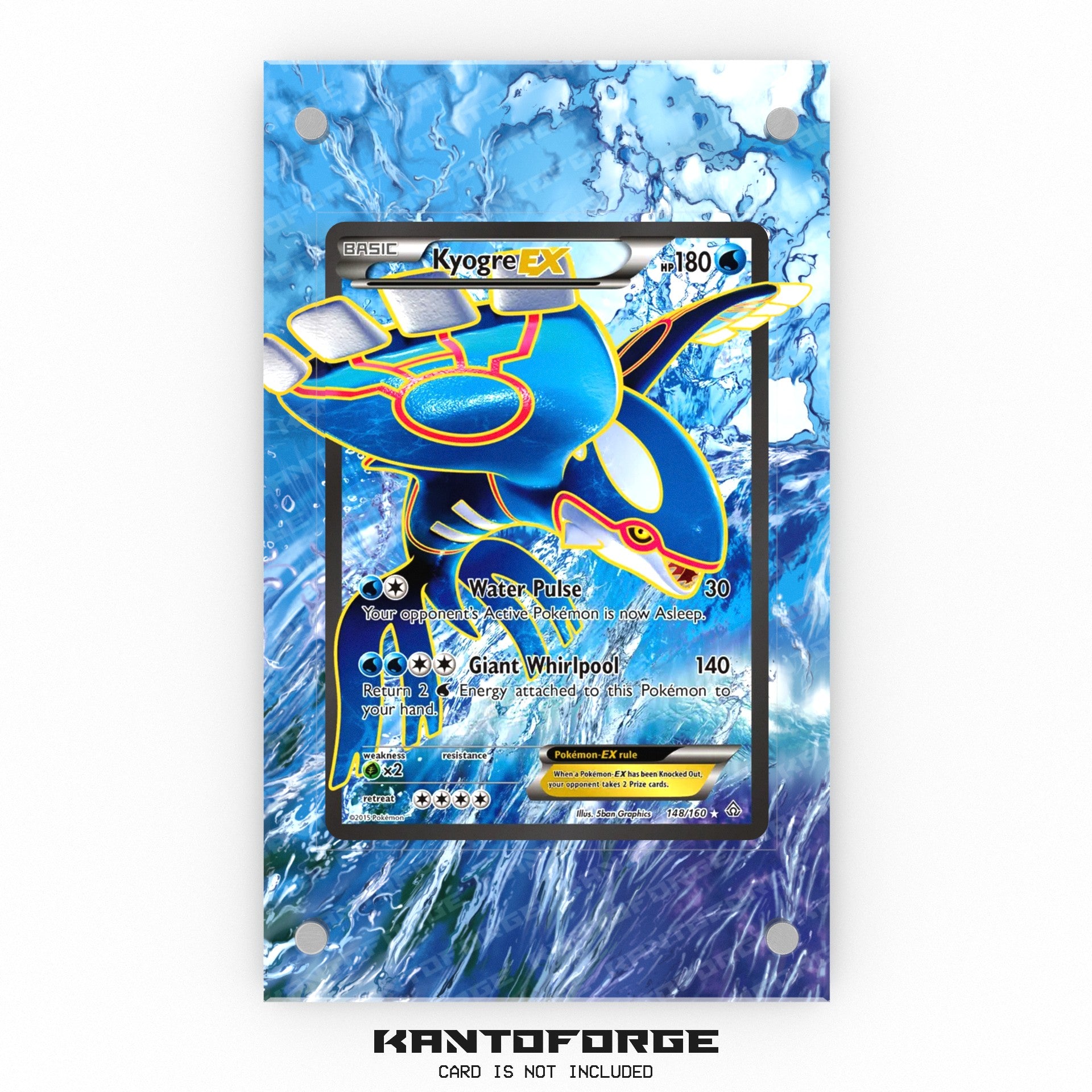 Kyogre ex 148/160 - Pokmon Extended Artwork Display Case KantoForge Kyogre ex 148/160 - Pokmon Extended Artwork Display Case KantoForge