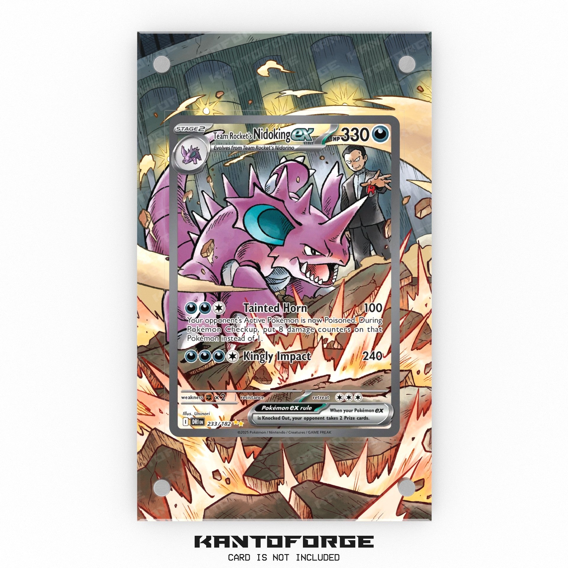 Team Rocket's Nidoking ex 233/182 - Pokmon Extended Artwork Display C KantoForge Team Rocket's Nidoking ex 233/182 - Pokmon Extended Artwork Display C KantoForge
