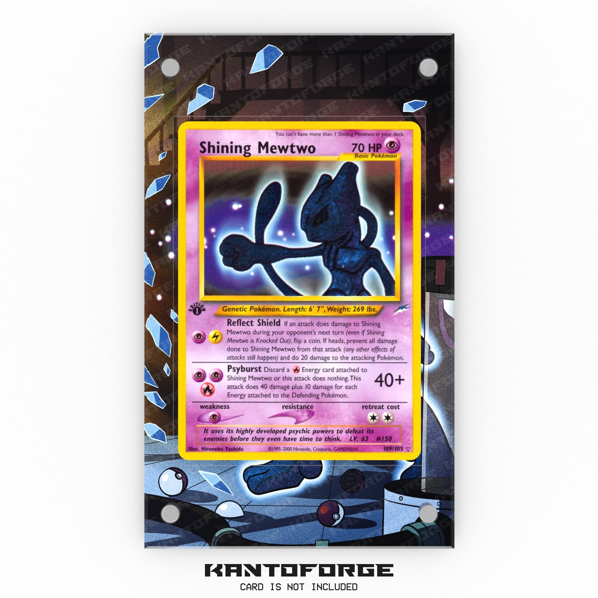 Shining Mewtwo 109/105 - Pokmon Extended Artwork Display Case KantoForge Shining Mewtwo 109/105 - Pokmon Extended Artwork Display Case KantoForge