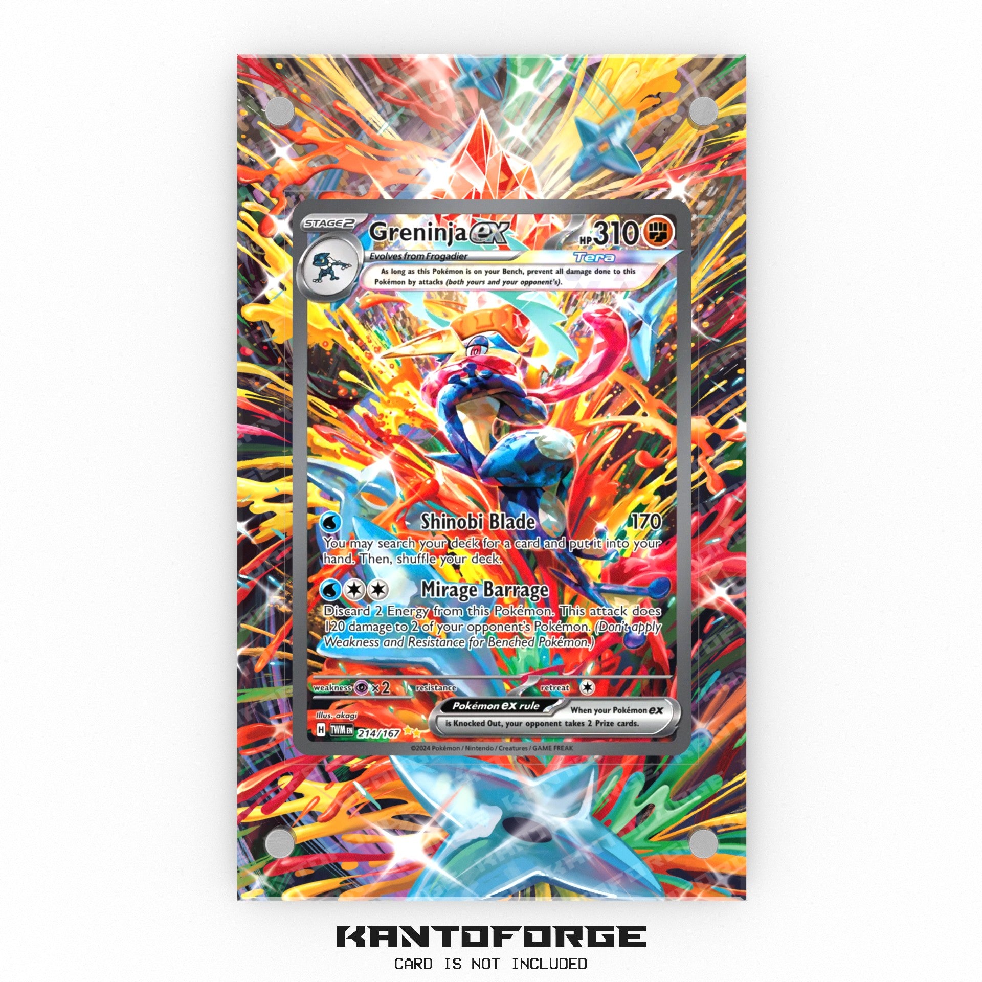 Greninja ex 214/167 - Pokmon Extended Artwork Display Case KantoForge Greninja ex 214/167 - Pokmon Extended Artwork Display Case KantoForge