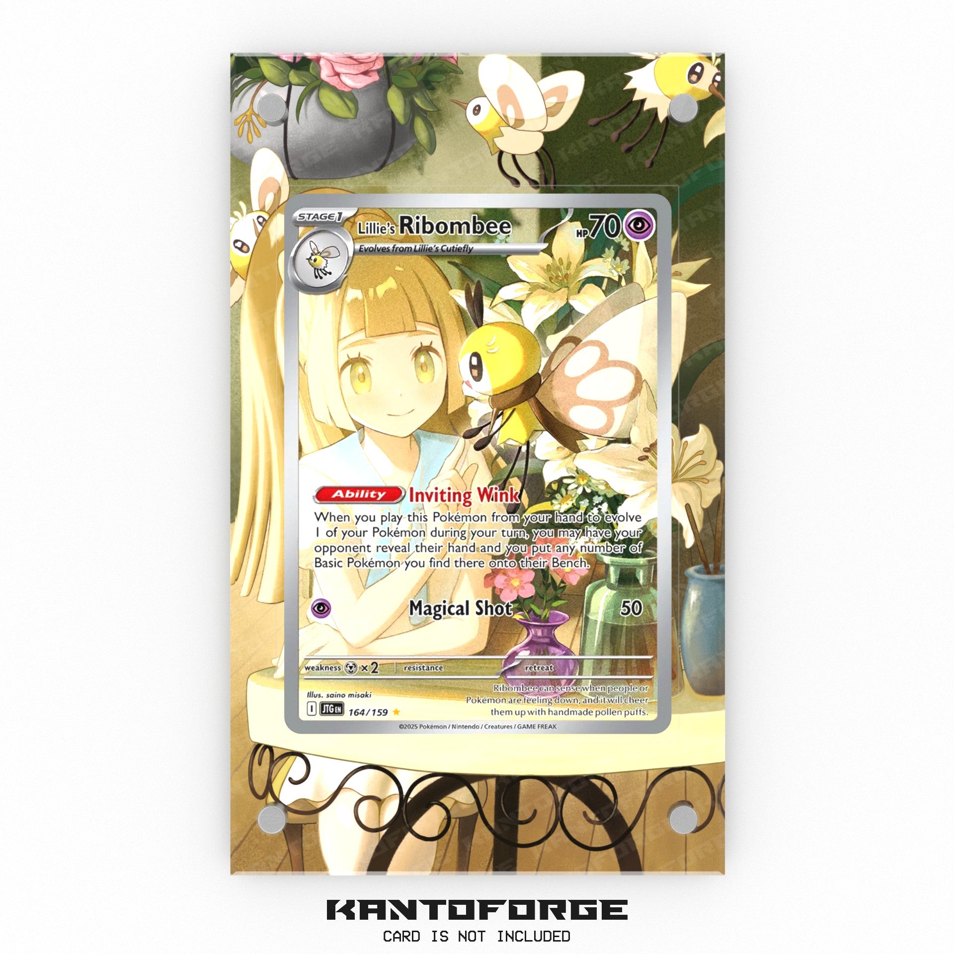 Lillie's Ribombee 164/159 - Pokmon Extended Artwork Display Case KantoForge Lillie's Ribombee 164/159 - Pokmon Extended Artwork Display Case KantoForge