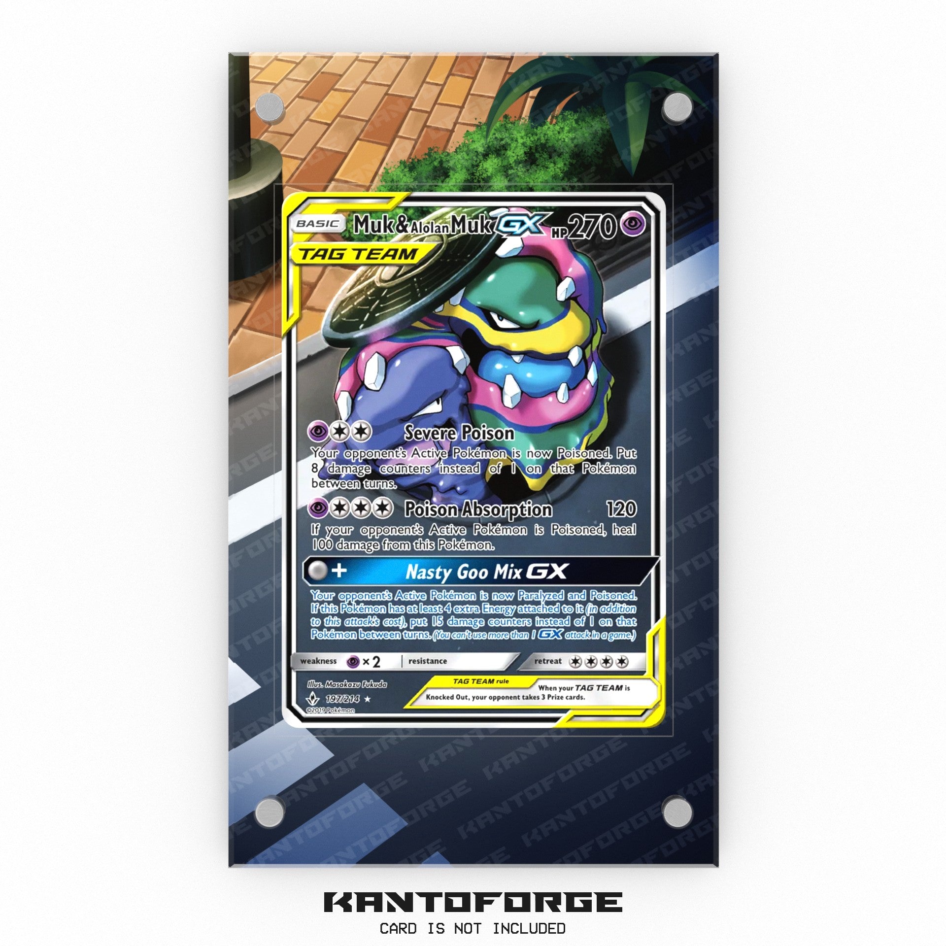 alolan muk pokemon card Muk & Alolan Muk-GX 197/214