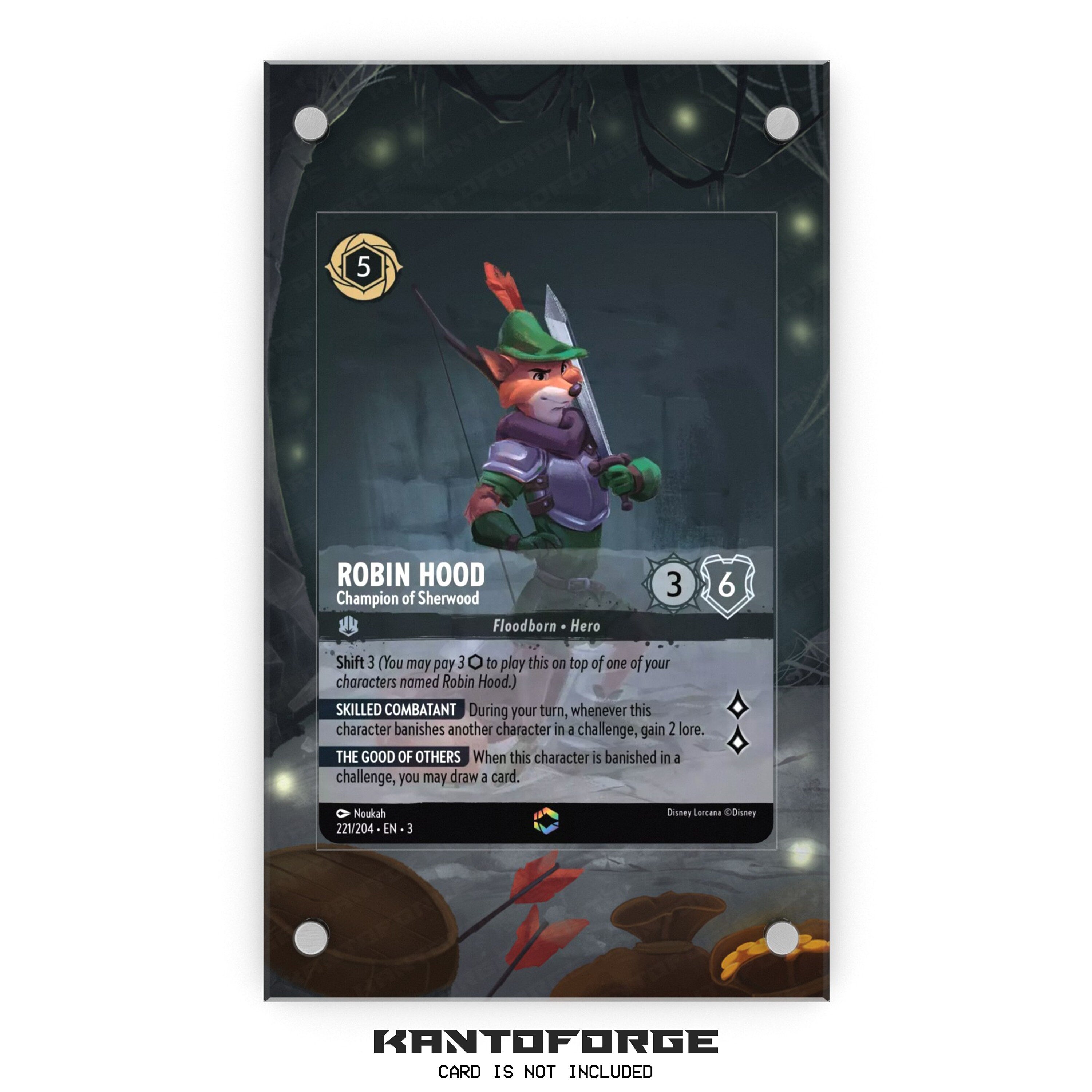 a card with a picture of robin hood