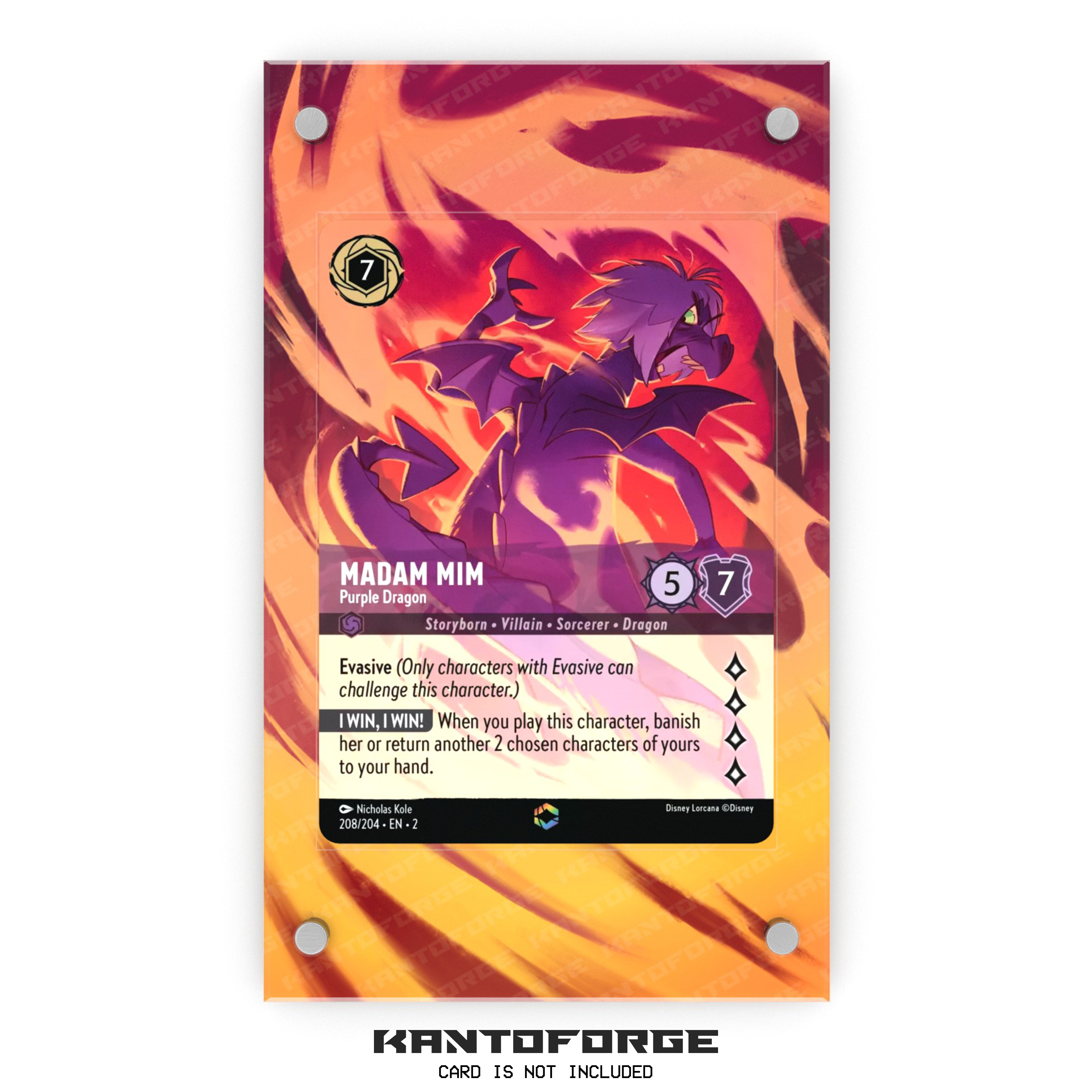 Madam Mim - Purple Dragon (Enchanted) - Lorcana Extended Artwork Magnetic Display Case