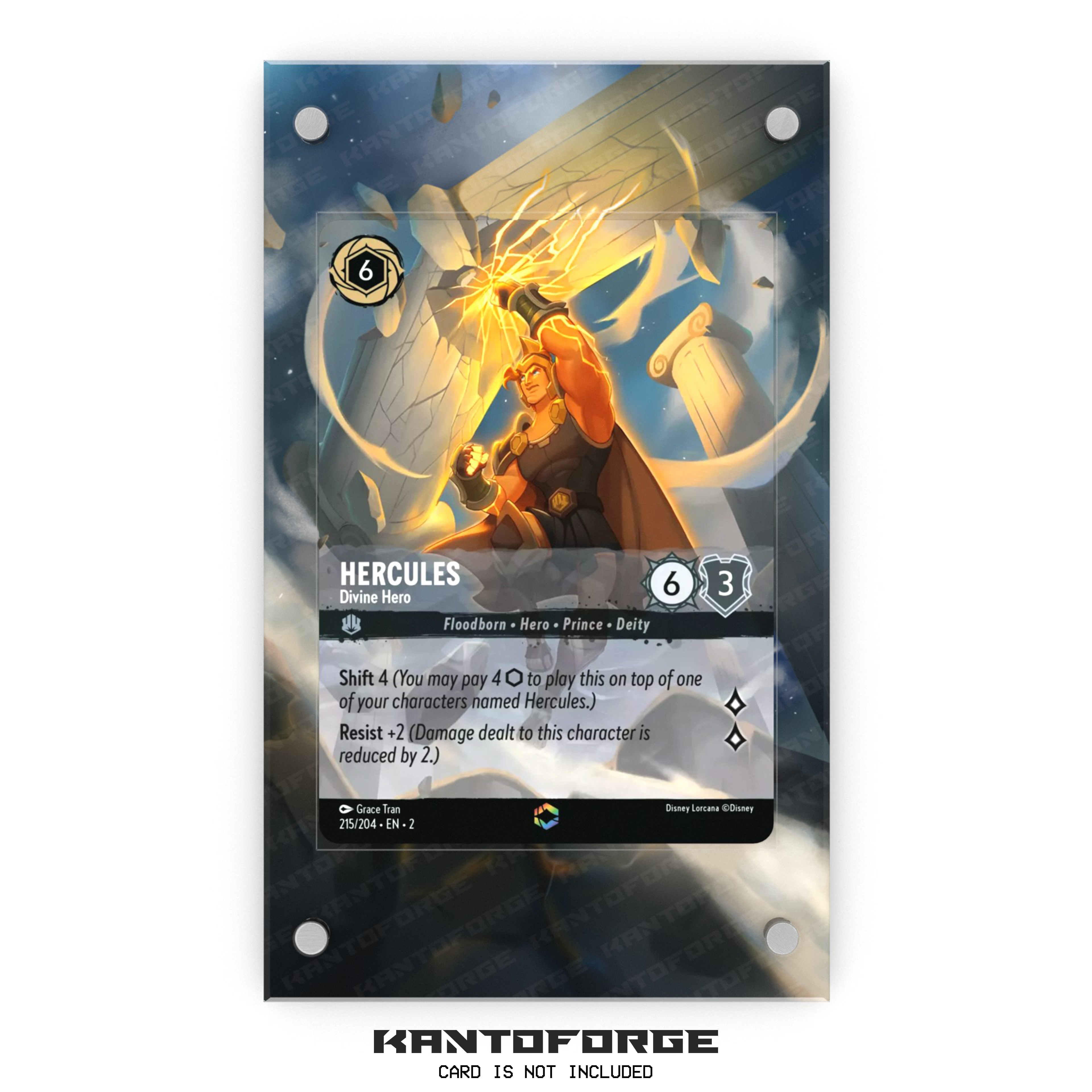 Hercules - Divine Hero (Enchanted) - Lorcana Extended Artwork Magnetic Display Case