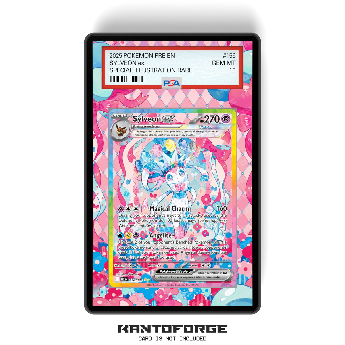 Sylveon ex 156/131  - PSA Size Graded Card Case Extended Artwork Display with GradeGuardian Protection