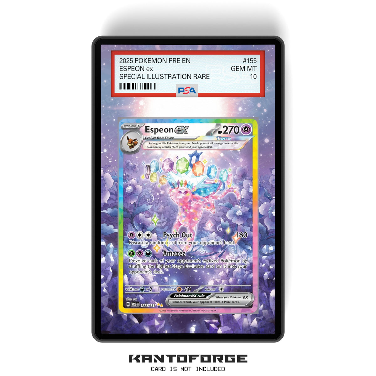 Espeon ex 155/131  - PSA Size Graded Card Case Extended Artwork Display with GradeGuardian Protection