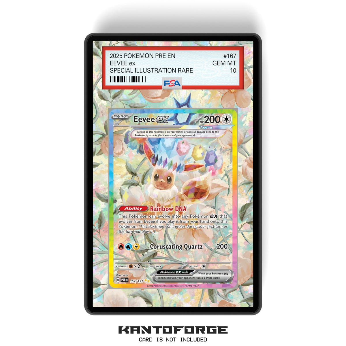 Eevee ex 167/131  - PSA Size Graded Card Case Extended Artwork Display with GradeGuardian Protection
