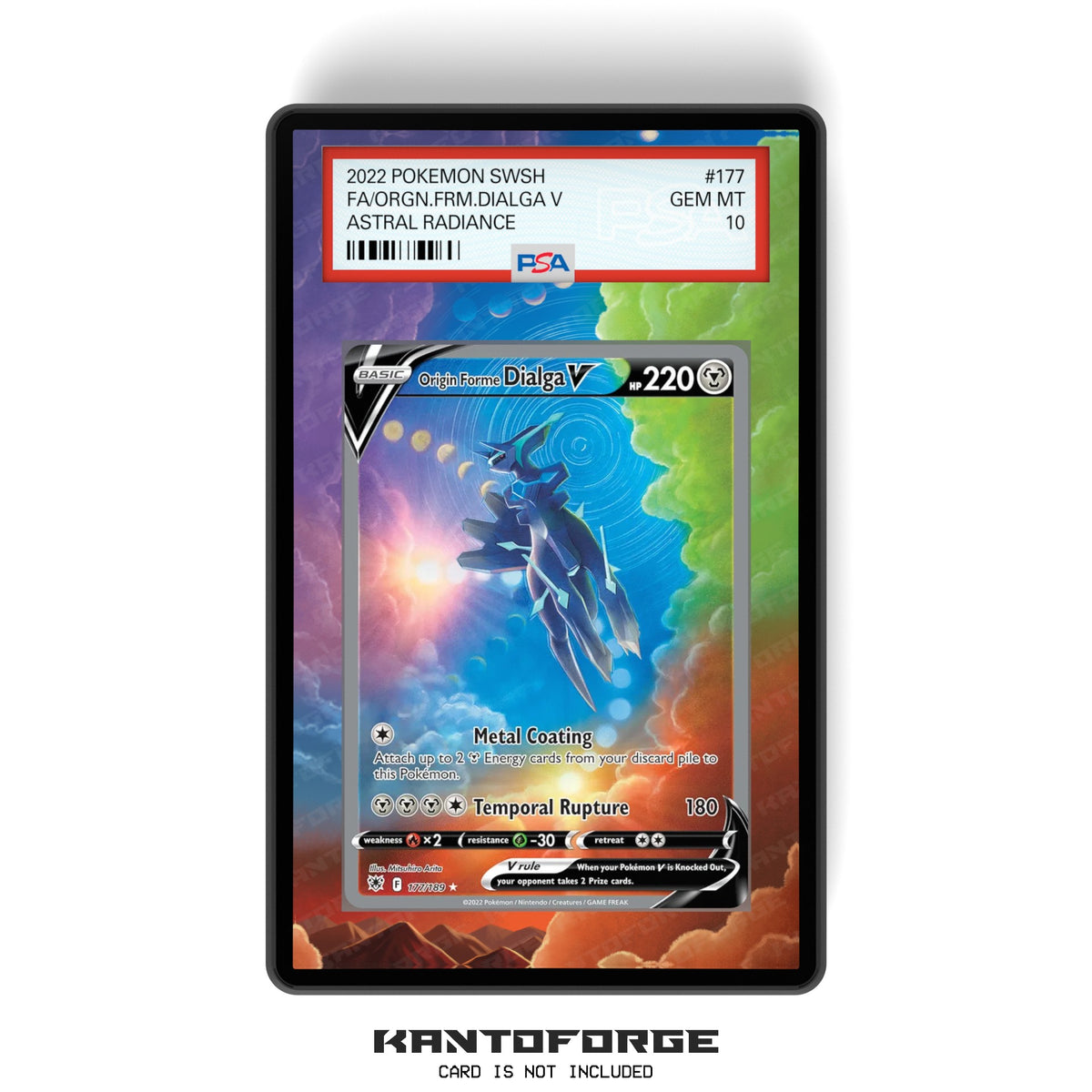 Origin Forme Dialga V 177/189 - PSA Size Graded Card Case Extended Artwork Display with GradeGuardian Protection