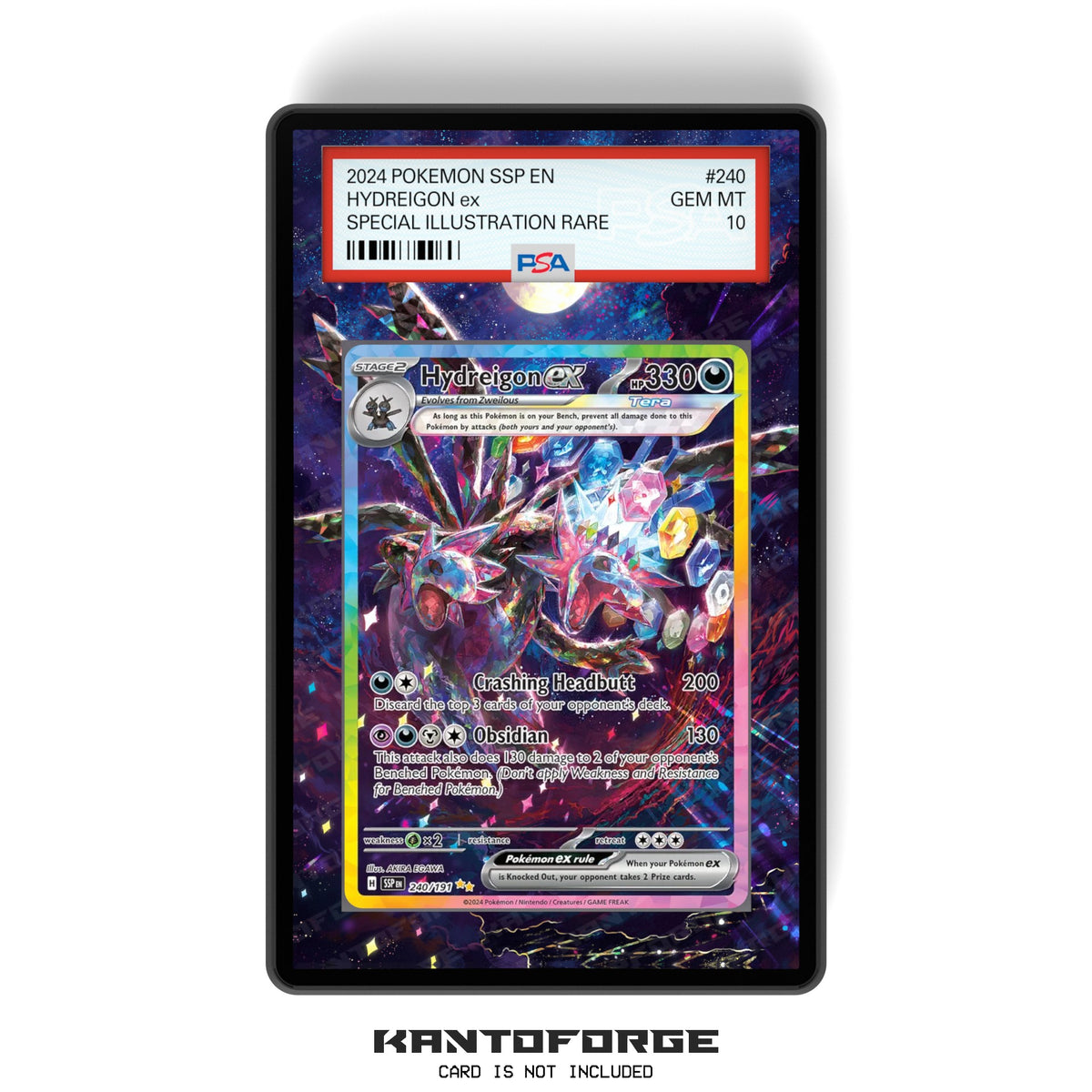 Hydreigon ex 240/191  - PSA Size Graded Card Case Extended Artwork Display with GradeGuardian Protection