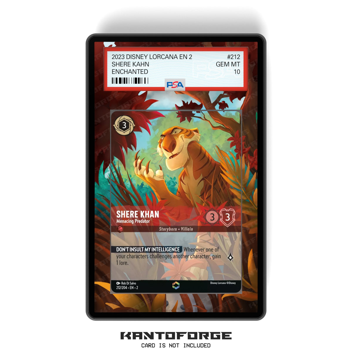 Shere Khan - Menacing Predator (Enchanted) Chapter 2 - PSA CSG AGS Graded Card Case Extended Artwork Display with GradeGuardian Protection