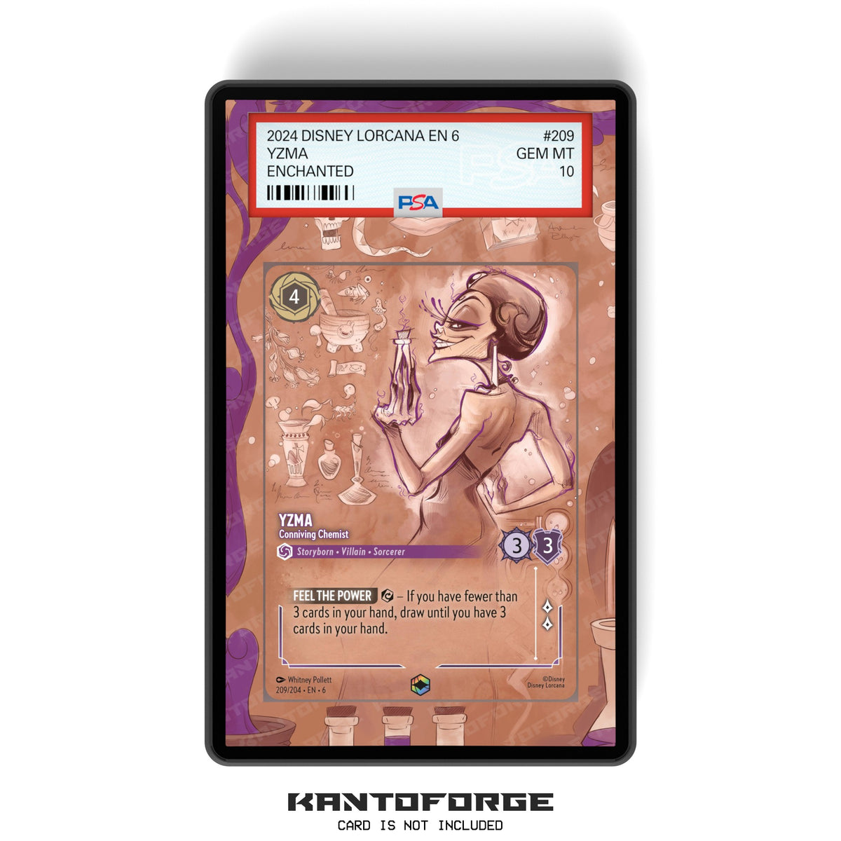 Yzma - Conniving Chemist (Enchanted) Chapter 6 - PSA CSG AGS Graded Card Case Extended Artwork Display with GradeGuardian Protection