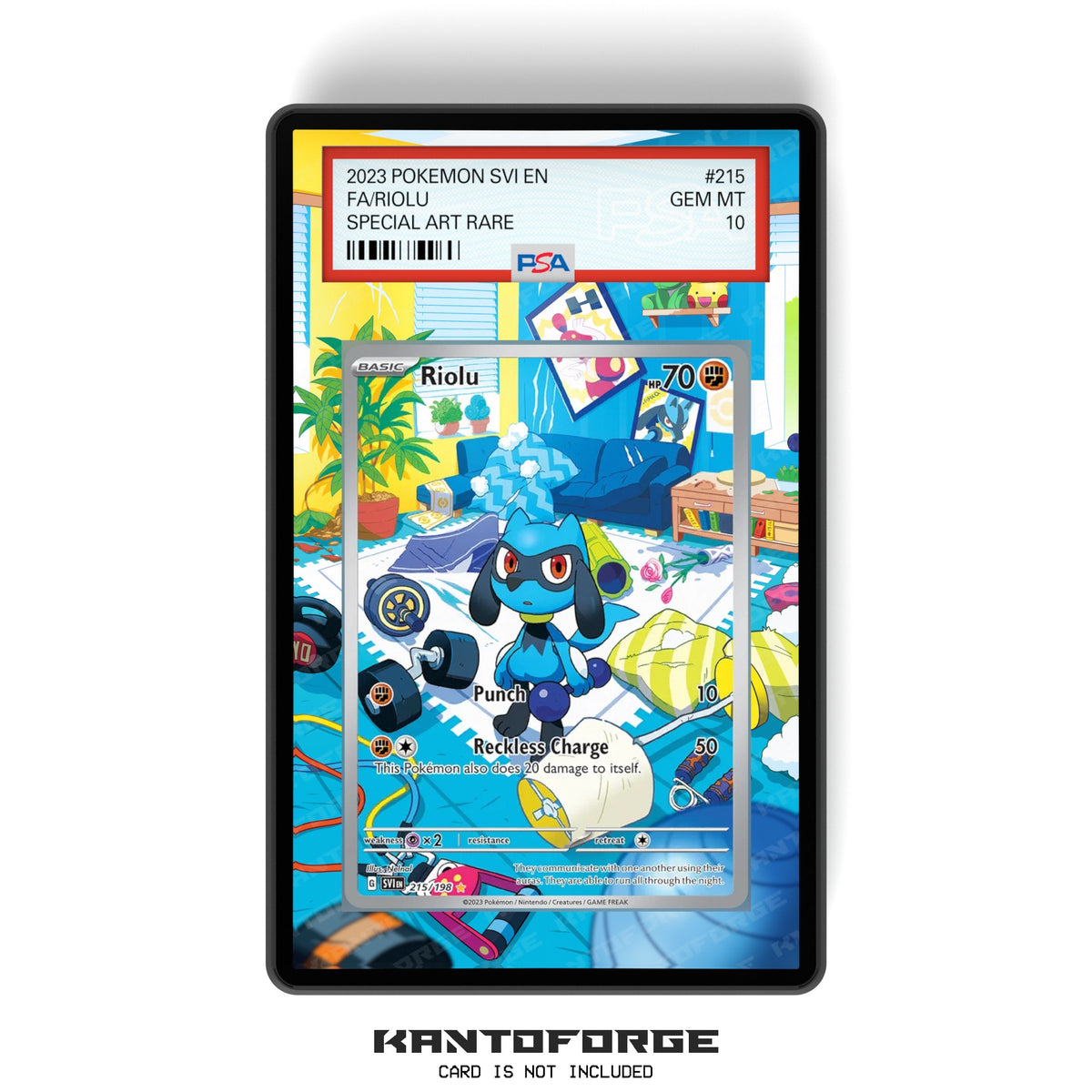 Riolu 215/198 - PSA Size Graded Card Case Extended Artwork Display with GradeGuardian Protection