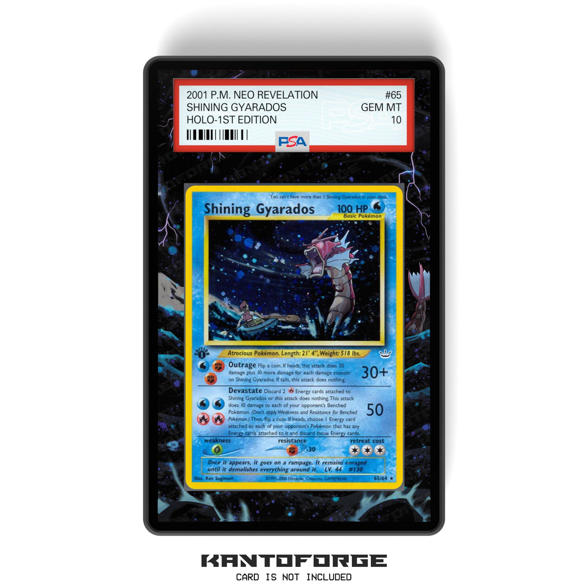 Shining Gyarados 065/64 - PSA Size Graded Card Case Extended Artwork Display with GradeGuardian Protection