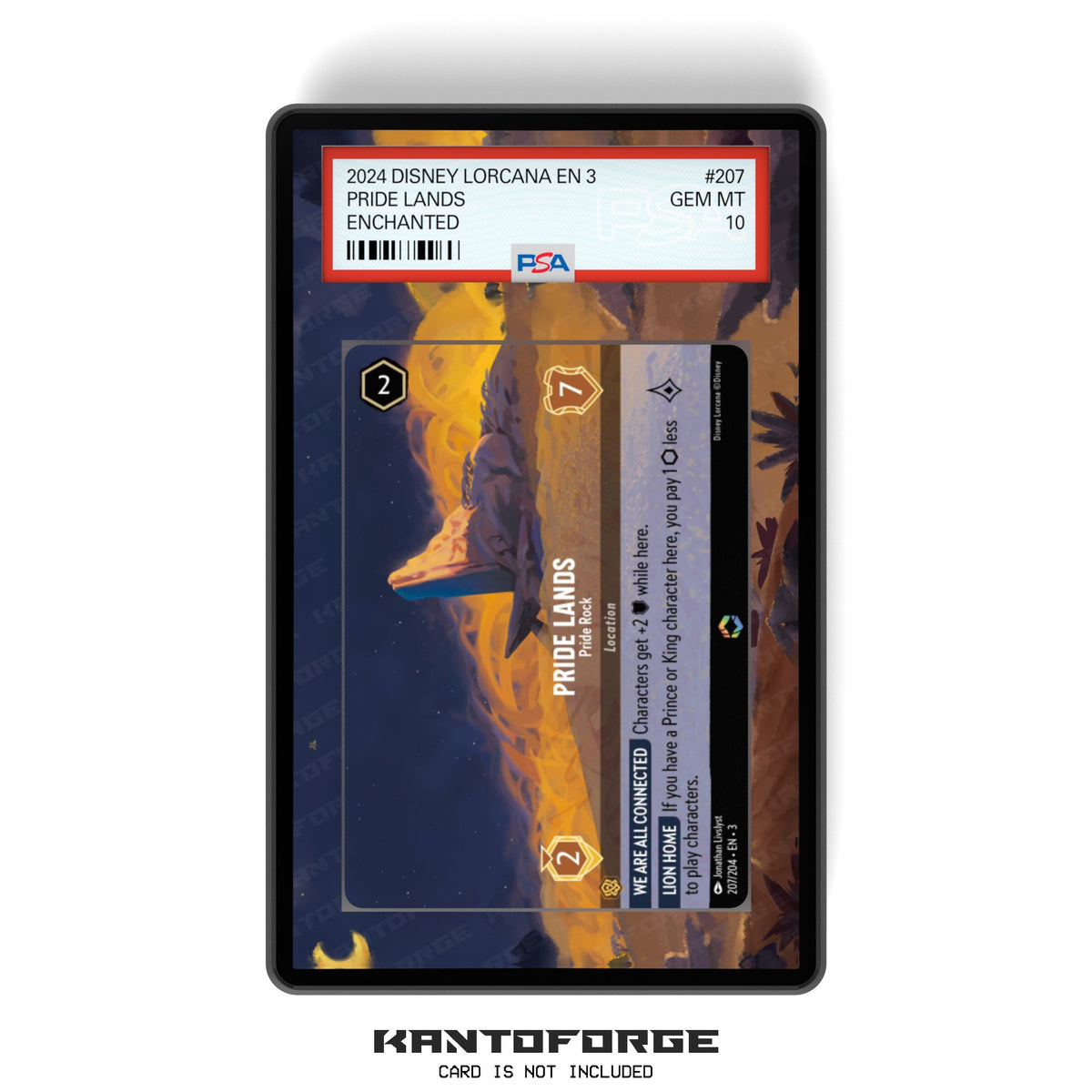 Pride Lands - Pride Rock (Enchanted) Chapter 3 - PSA CSG AGS Graded Card Case Extended Artwork Display with GradeGuardian Protection