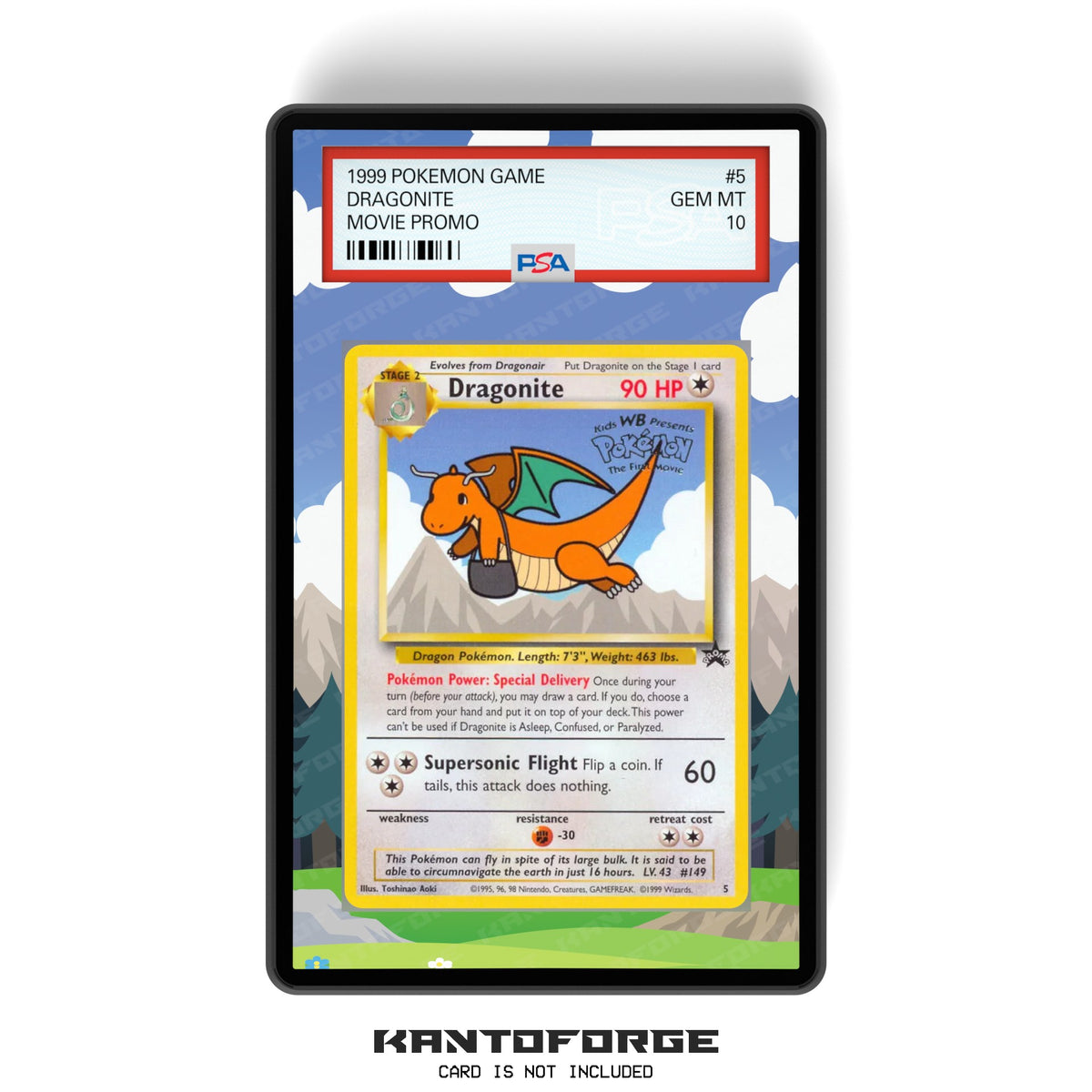 Dragonite 005 - PSA Size Graded Card Case Extended Artwork Display with GradeGuardian Protection